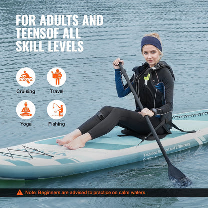 Inflatable SUP Paddle Board with Kayak Seat & Full Accessory Kit, 3.2m x 0.8m x 0.15m