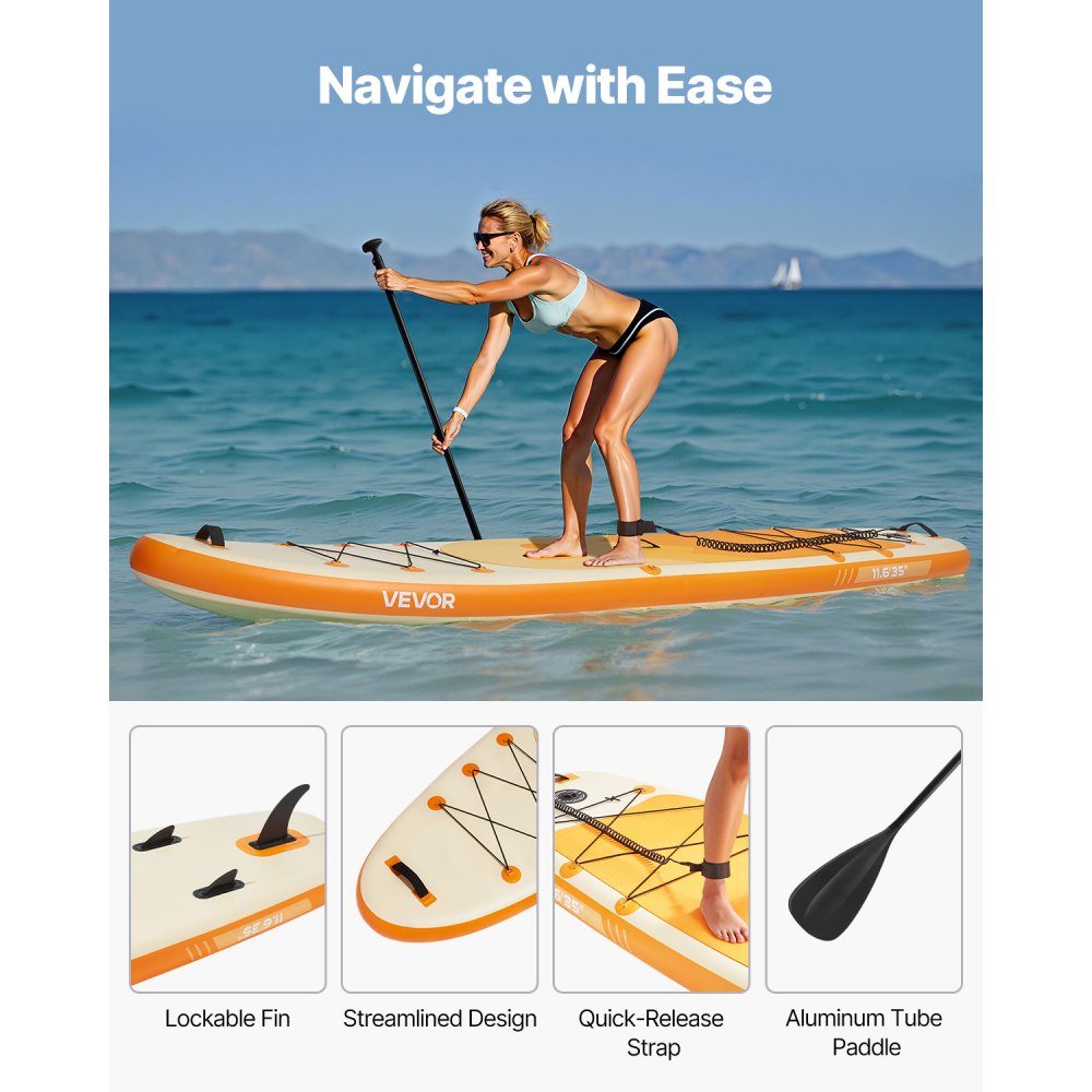 VEVOR Inflatable Stand Up Paddle Board 3.53m Sup Surfboard with Paddle Accessory