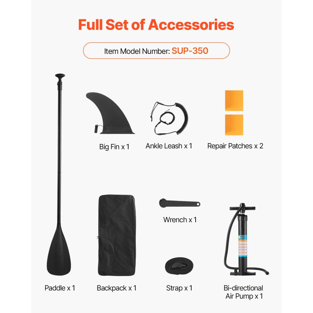 VEVOR Inflatable Stand Up Paddle Board 3.53m Sup Surfboard with Paddle Accessory