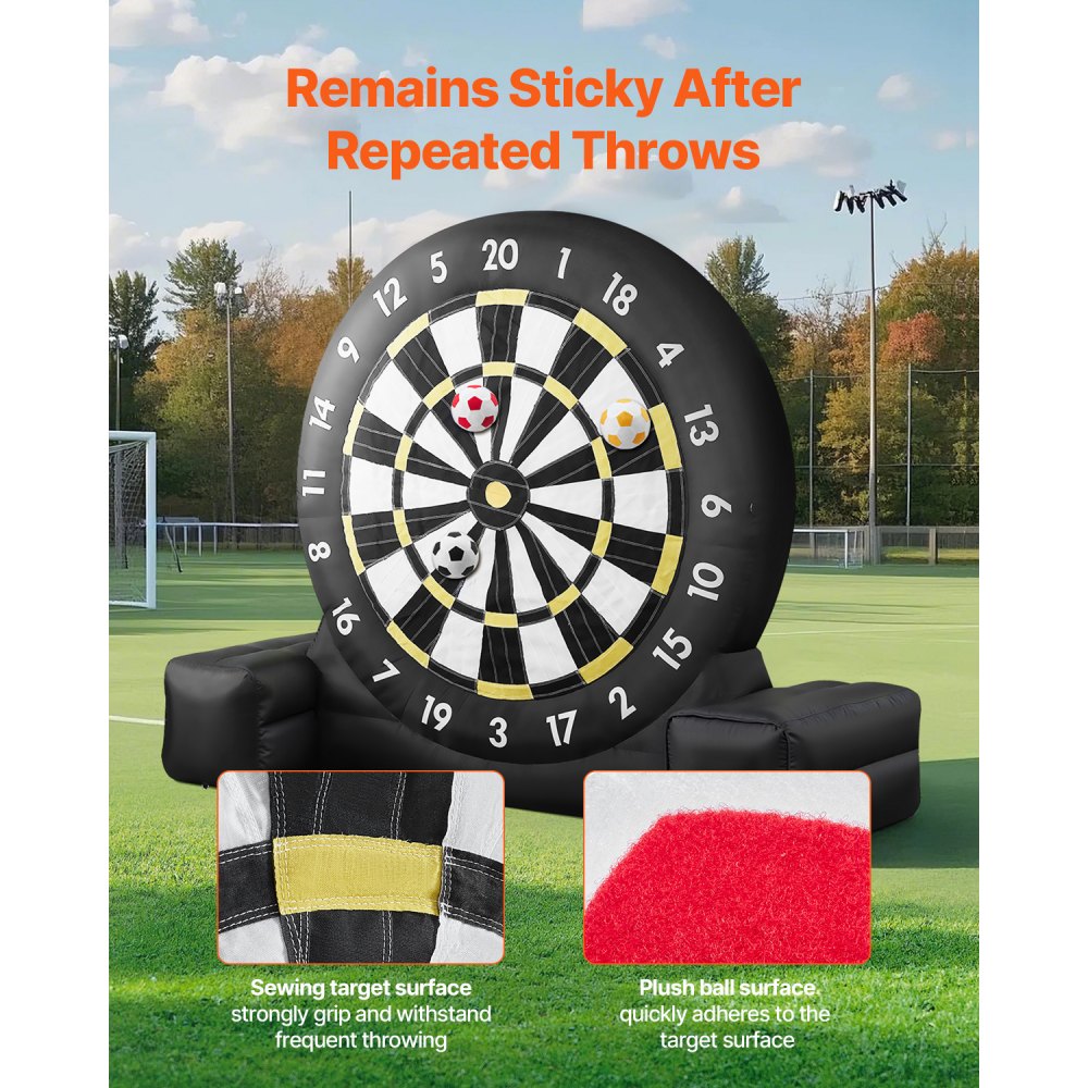 VEVOR Inflatable Soccer Dart Board over 2.5 m High with 9 Kick Balls & Air Pump