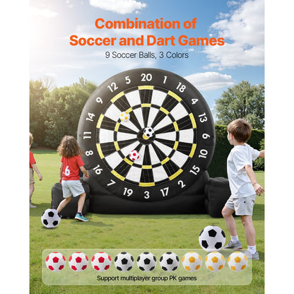 VEVOR Inflatable Soccer Dart Board over 3 m High with 9 Kick Balls & Air Pump