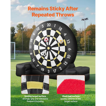 VEVOR Inflatable Soccer Dart Board over 3 m High with 9 Kick Balls & Air Pump