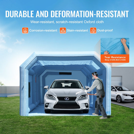 Inflatable Paint Booth 8x4.5x3m with Dual Blowers and Filtration System