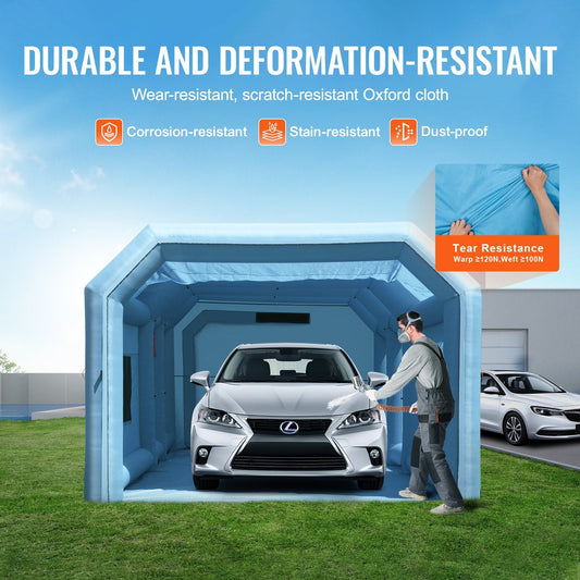 Inflatable Paint Booth with Dual Blowers, 7x4x2.75m, Durable & Portable Design