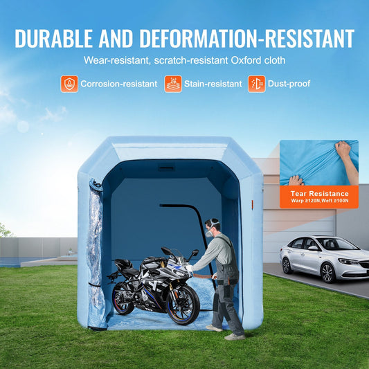 Portable 3x2.5x2.5m Inflatable Paint Booth with 550W Blower and Efficient Filtration