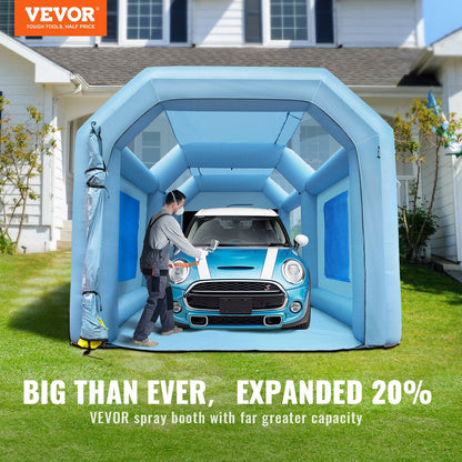 Inflatable Car Paint Spray Booth Tent with Filter System & Dual Blowers, 6x3x2.5m