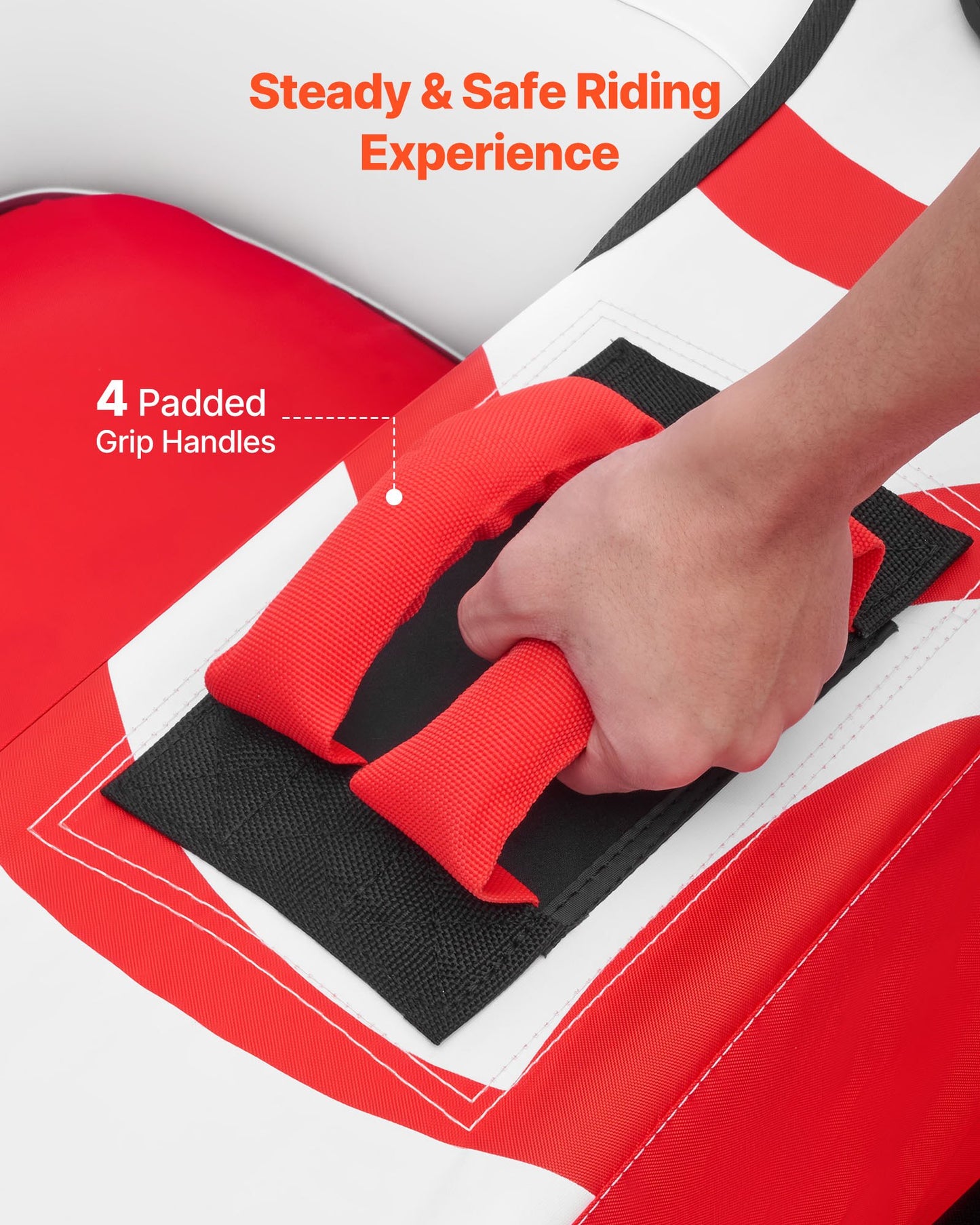 Towable Tubes for Boating, 2-Rider Inflatable Boat Tubes and Towables, 154 kg Capacity Water Sport Tubes for Boat to Pull - with 2 Cockpits, Full Nylon Cover, Padded Grab Handles & Safety Valve