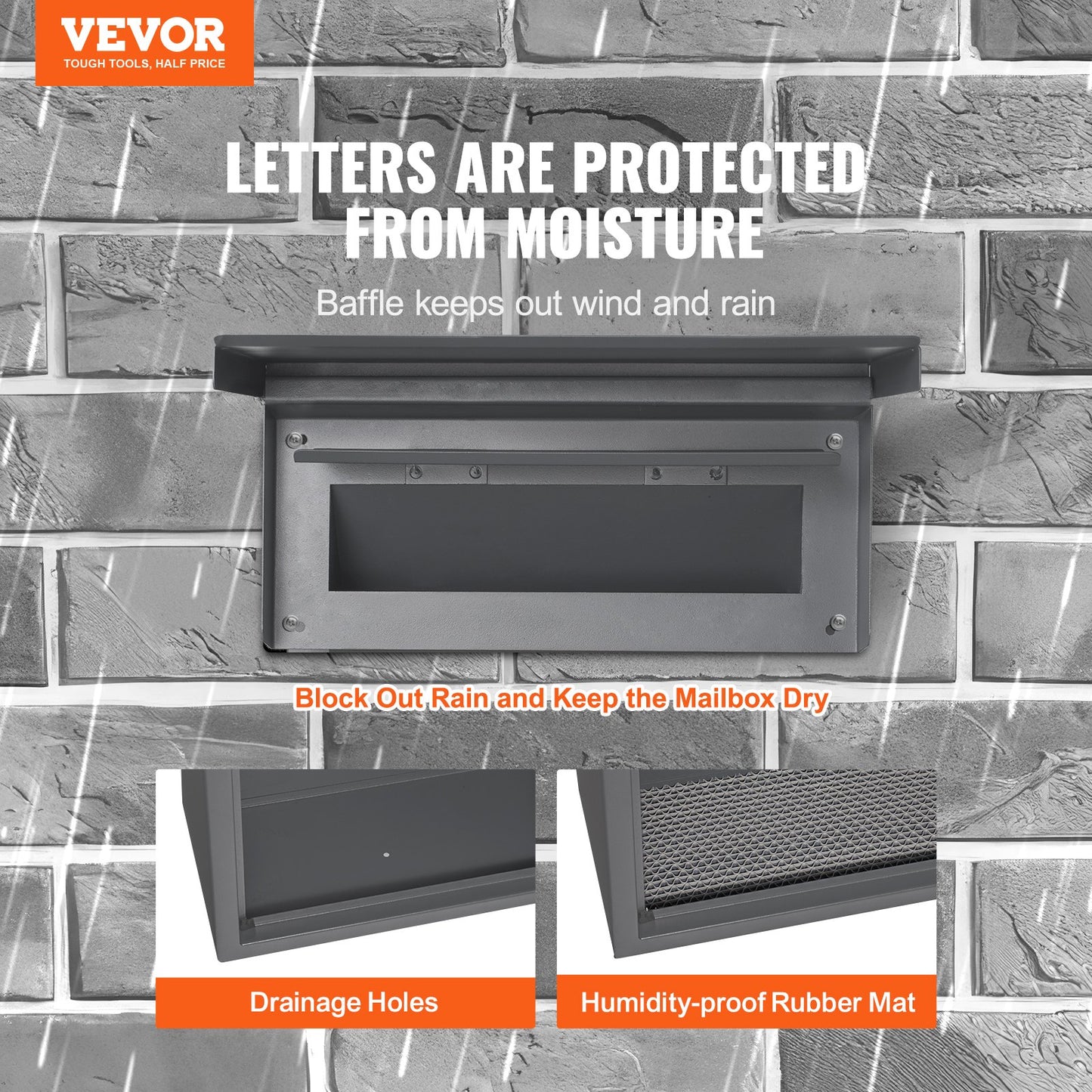 VEVOR Through The Wall Drop Box, Heavy Duty Steel Through the Wall Mailbox with