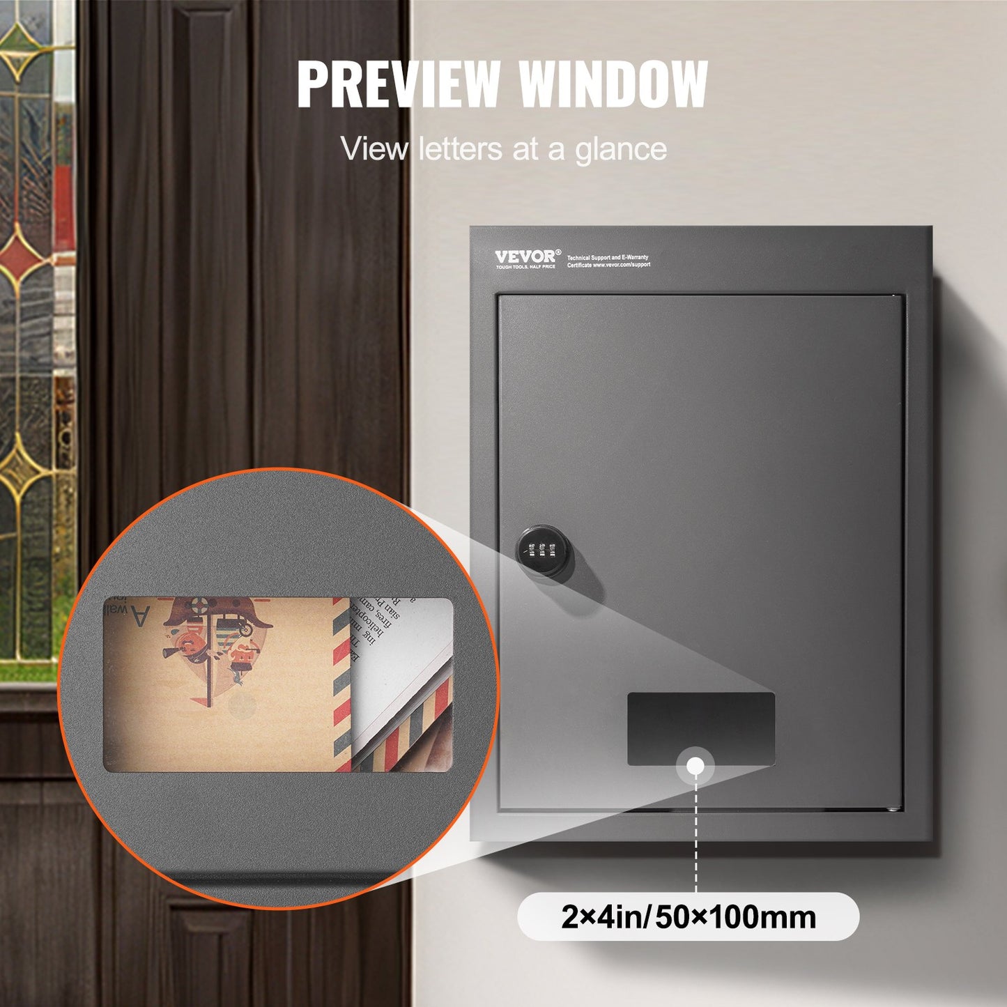 VEVOR Through The Wall Drop Box, Heavy Duty Steel Through the Wall Mailbox with