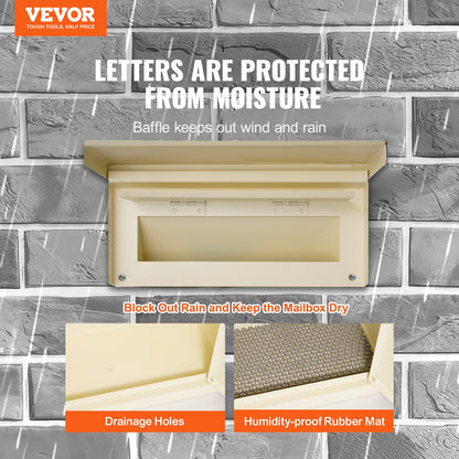VEVOR Through The Wall Drop Box, Heavy Duty Steel Through the Wall Mailbox with