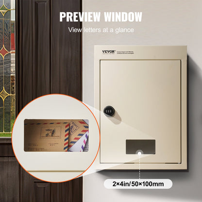 VEVOR Through The Wall Drop Box, Heavy Duty Steel Through the Wall Mailbox with