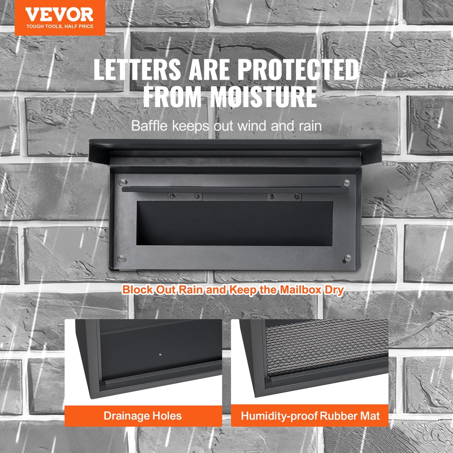 VEVOR Through The Wall Drop Box, Heavy Duty Steel Through the Wall Mailbox with