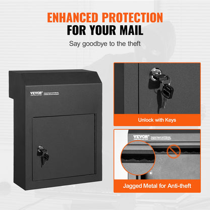 VEVOR Through The Door Key Drop Box, Heavy Duty Steel Through the Door Mailbox with