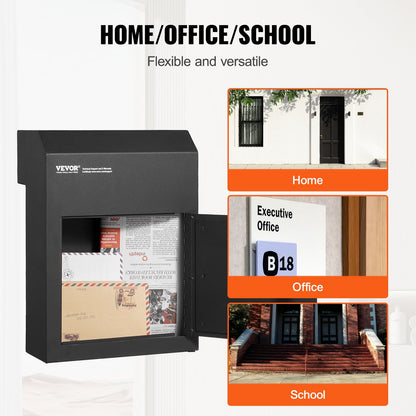 VEVOR Through The Door Key Drop Box, Heavy Duty Steel Through the Door Mailbox with