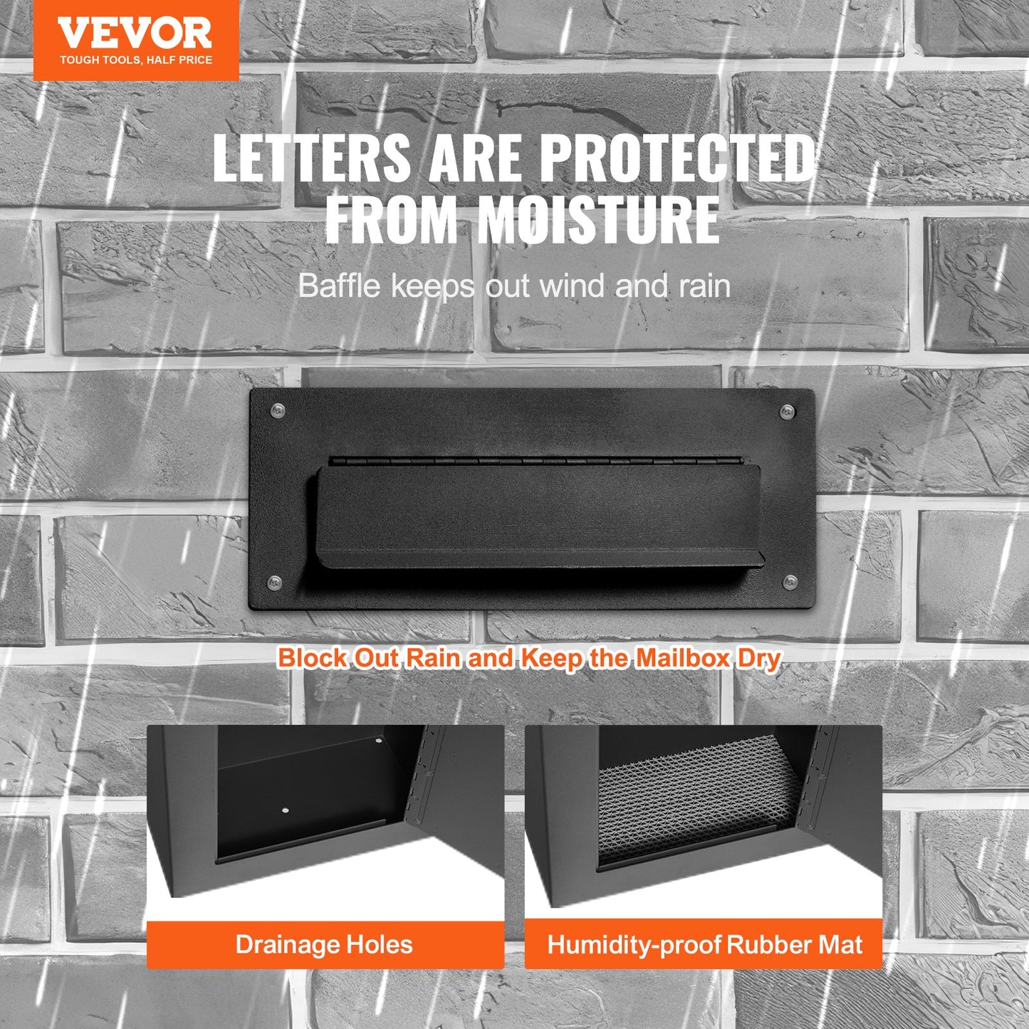 VEVOR Through The Wall Drop Box, Heavy Duty Steel Through the Wall Mailbox with