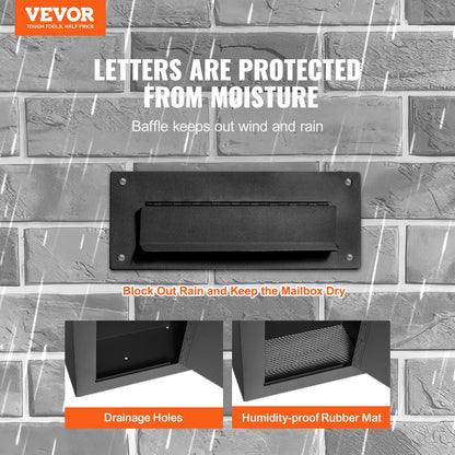 VEVOR Through The Wall Drop Box, Heavy Duty Steel Through the Wall Mailbox with