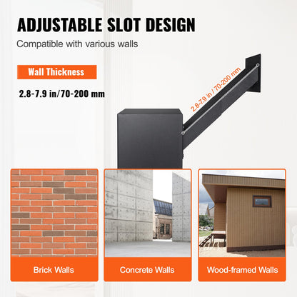 VEVOR Through The Wall Drop Box, Heavy Duty Steel Through the Wall Mailbox with