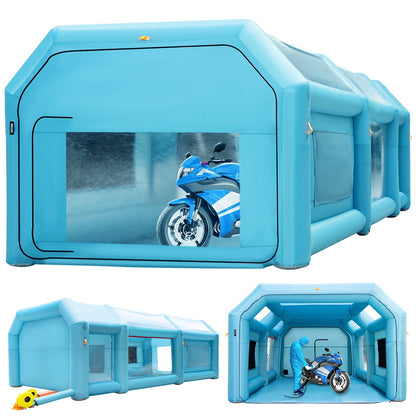 Inflatable Car Paint Booth Tent 6x3x2.5m with Filter System & Dual Blowers