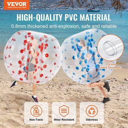 VEVOR Inflatable Bumper Balls 2-Pack, 5FT/1.5M Body Sumo Zorb Balls for Teen & Adult,