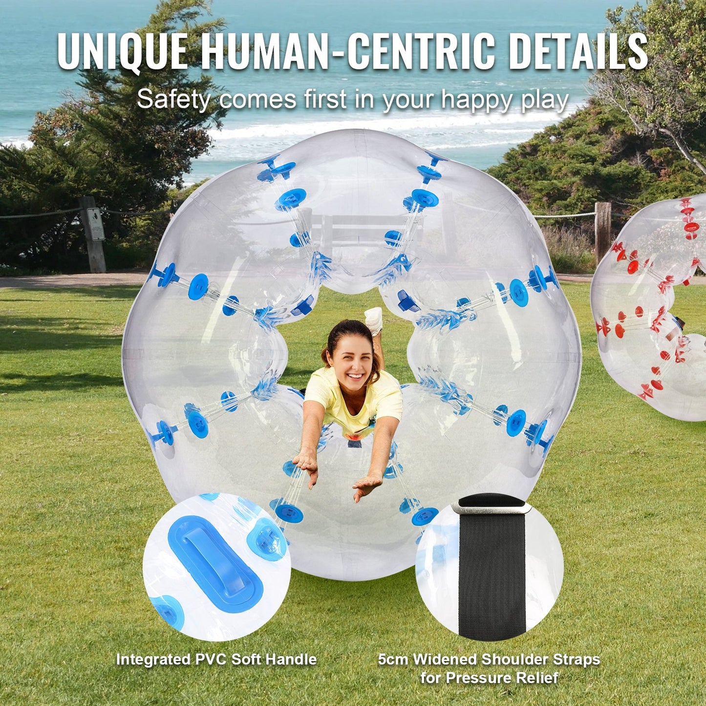 VEVOR Inflatable Bumper Balls 2-Pack, 5FT/1.5M Body Sumo Zorb Balls for Teen & Adult,