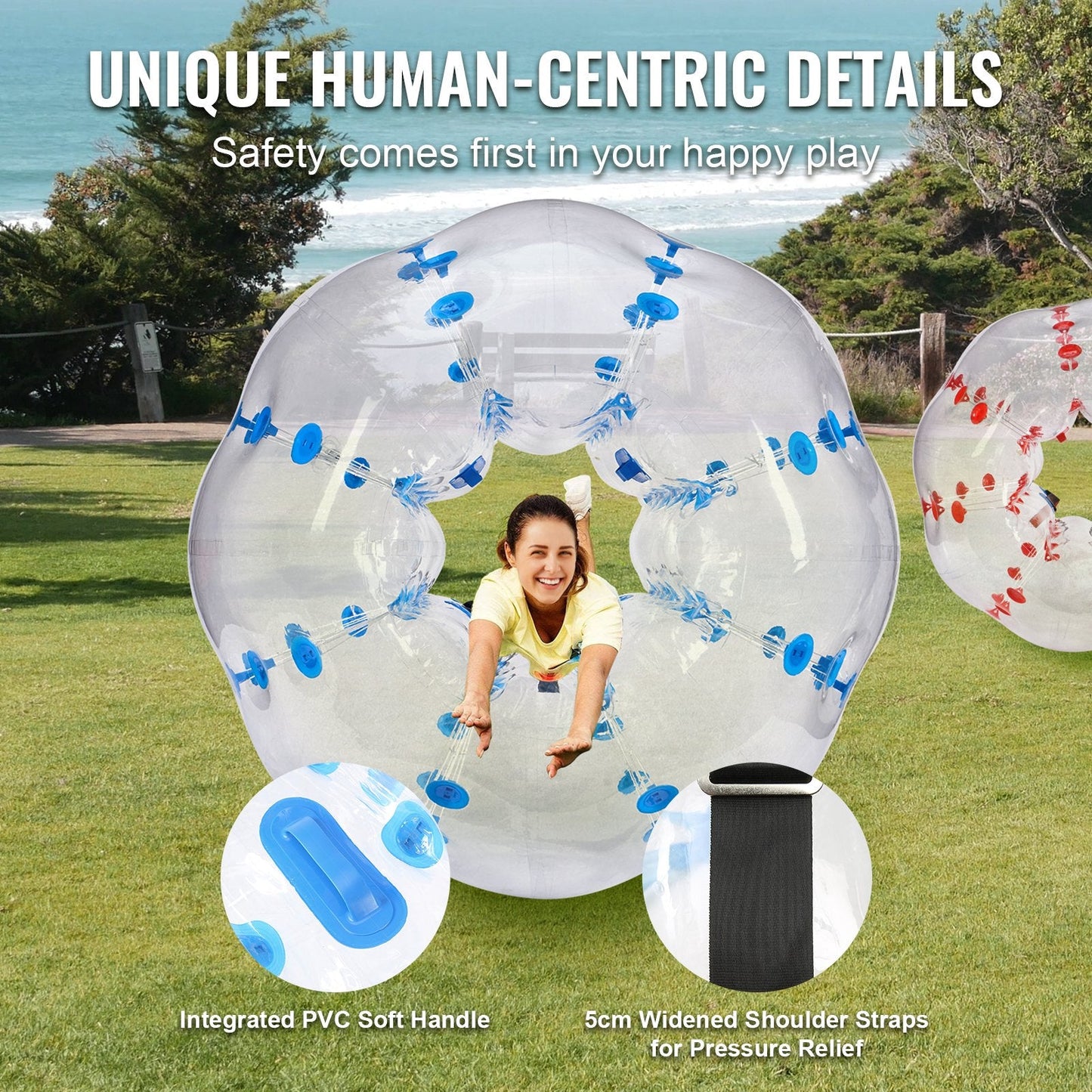 Inflatable Bumper Balls 2-Pack, 1.5m Sumo Zorb for Outdoor Fun, Teens & Adults