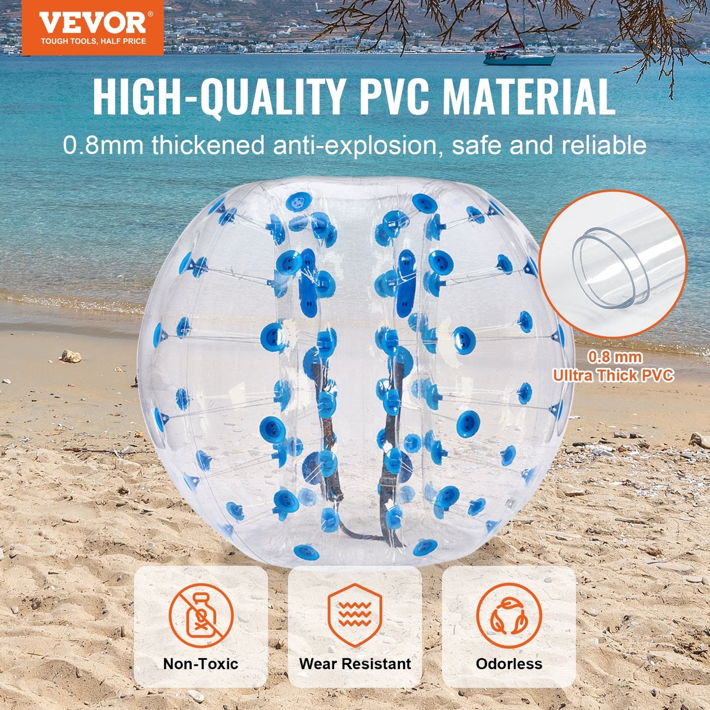 Inflatable 1.5M Sumo Zorb Ball for Teens & Adults - Outdoor Fun & Safety