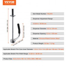 VEVOR Manual Shrink Stretch Wrap Dispenser Wrap Film Holder for 30-50 cm Film