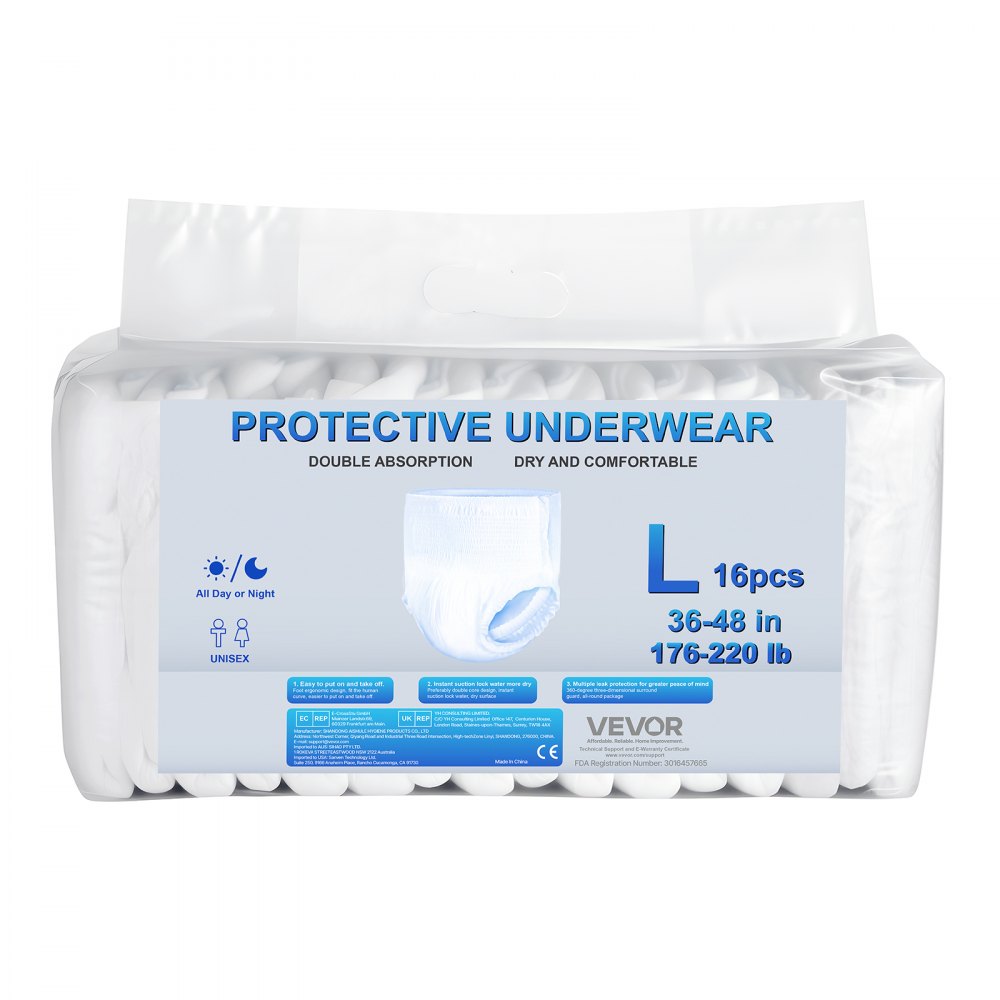 VEVOR Adult Incontinence Underwear Protective Underwear for Men & Women L Size