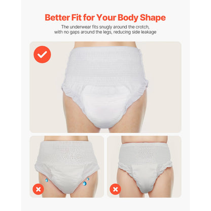 VEVOR Adult Incontinence Underwear Protective Underwear for Men & Women M Size