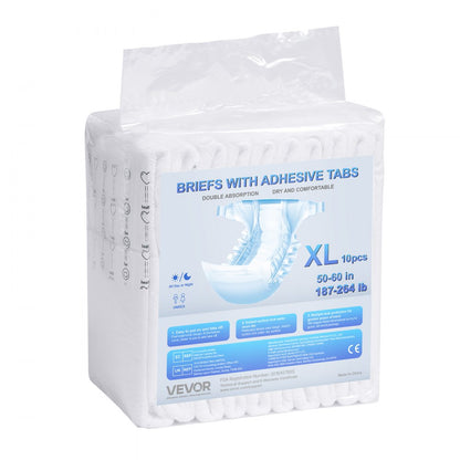 VEVOR Adult Briefs with Adhesive Tabs Incontinence Briefs for Men Women XL Size