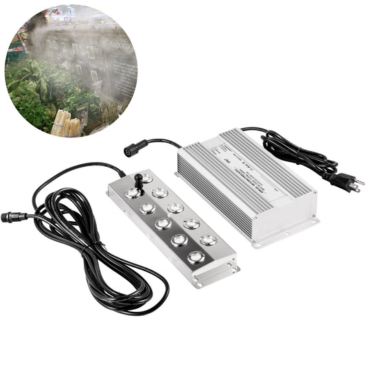 VEVOR Mist Maker 10 Head Ultrasonic Mist Fogger with Waterproof Power Supply Ultrasonic
