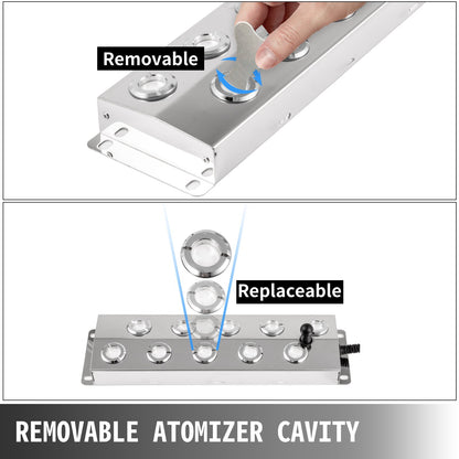 VEVOR Mist Maker 10 Head Ultrasonic Mist Fogger with Waterproof Power Supply Ultrasonic