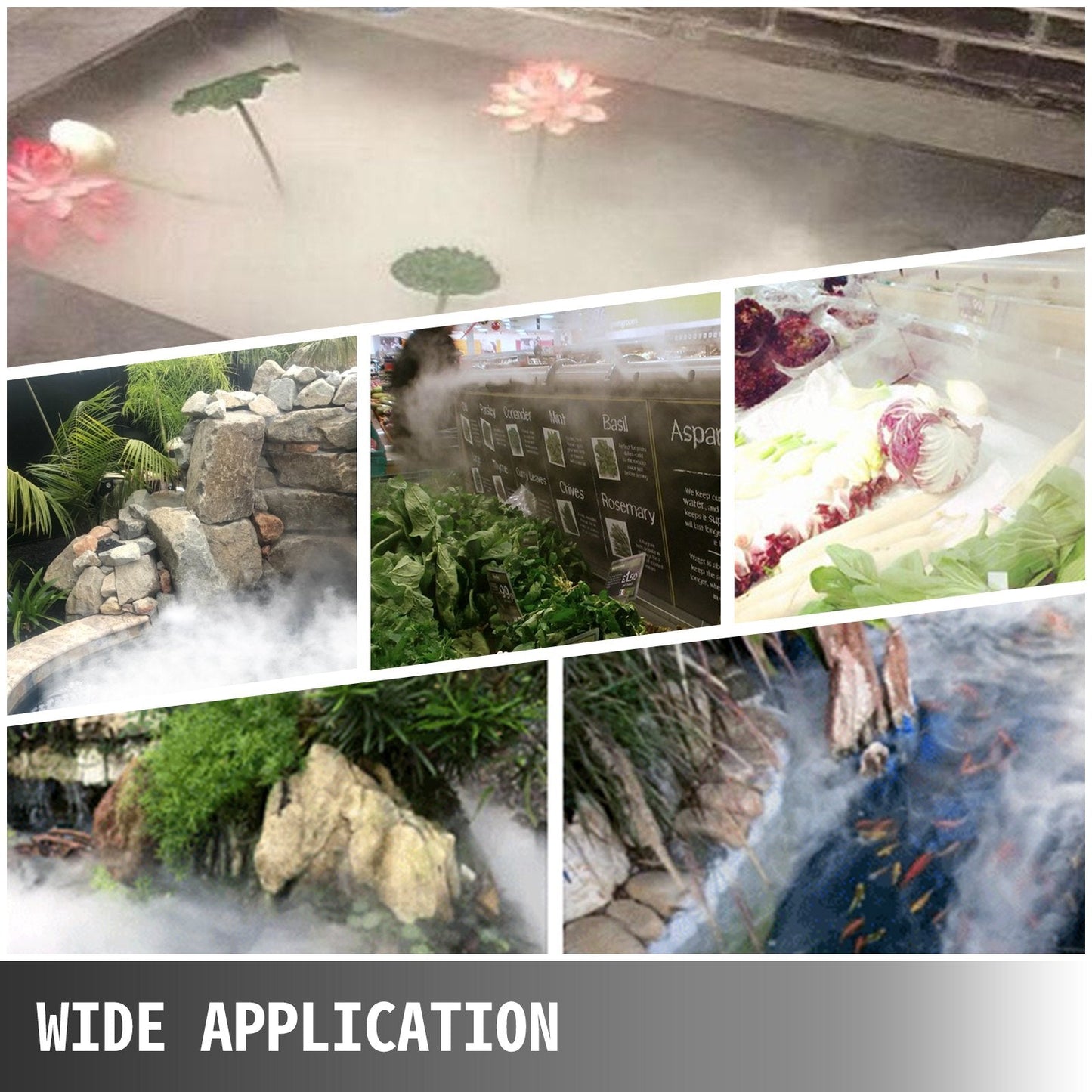 12-Head Ultrasonic Mist Maker with Waterproof Supply for Gardening, 7 kg/h Output