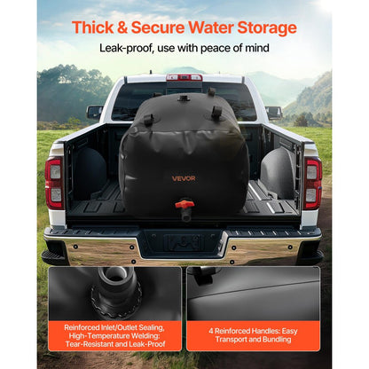 Water Storage Bladder 240L PVC Collapsible Portable Water Tank Black