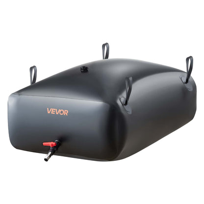 Water Storage Bladder, 330L Portable & Collapsible Water Storage Bag, Wear-Resistant 1000D PVC Soft Waters Bag, Leakproof Camping Tank Containers for Garden Irrigation RV Emergency Use, Black