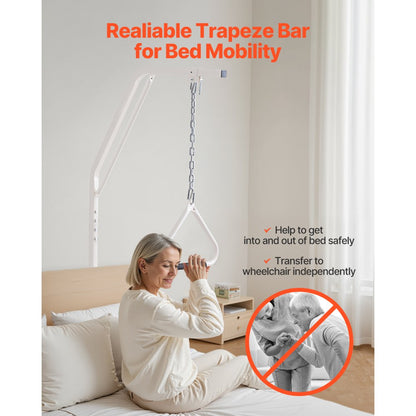 VEVOR Trapeze Bar for Bed Mobility 250LBS Bed Trapeze with Clamp and Floor Stand