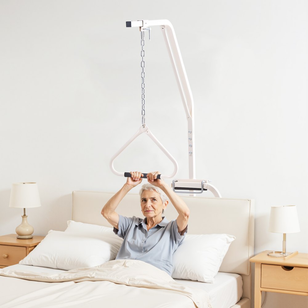 VEVOR Trapeze Bar for Bed Mobility 250LBS Bed Trapeze with Clamp and Floor Stand