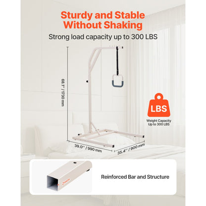 VEVOR Trapeze Bar for Bed Mobility Height-Adjustable Free Standing Trapeze Bar
