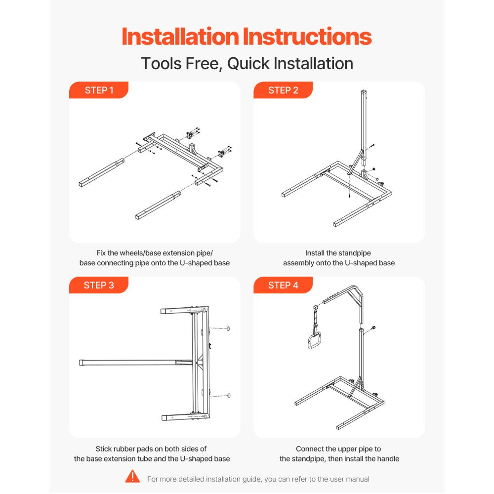 VEVOR Trapeze Bar for Bed Mobility Height-Adjustable Free Standing Trapeze Bar