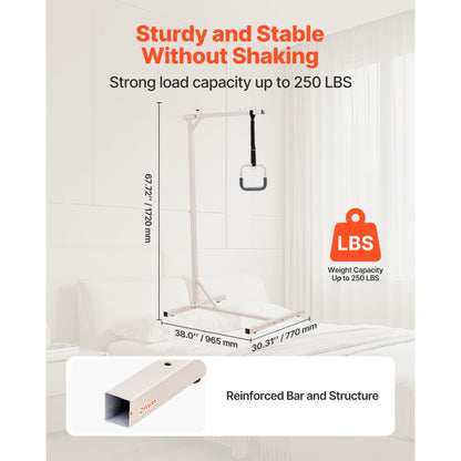 VEVOR Trapeze Bar for Bed Mobility 250 LBS Capacity Free Standing Trapeze Bar