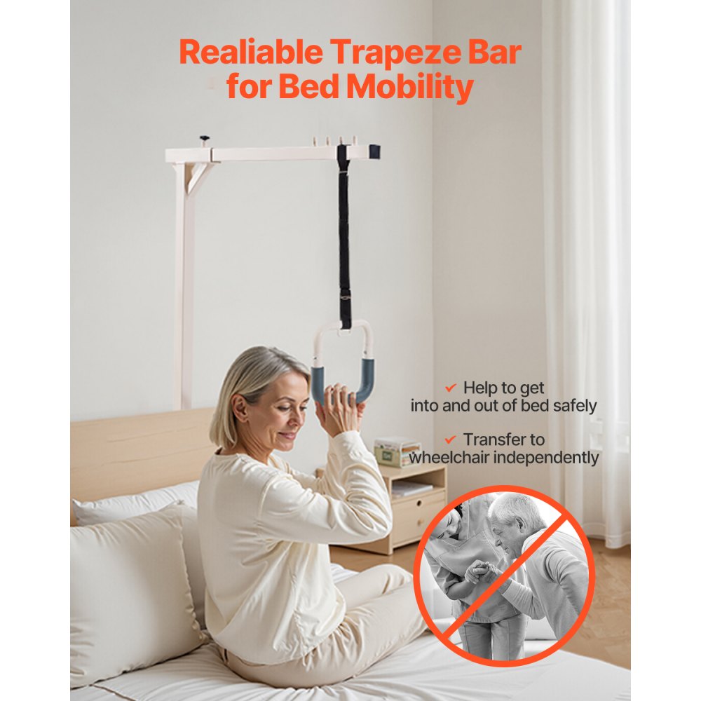 VEVOR Trapeze Bar for Bed Mobility 250 LBS Capacity Free Standing Trapeze Bar