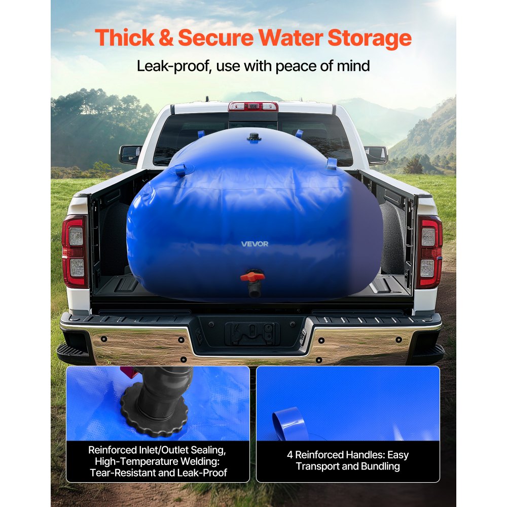 Water Storage Bladder 1000L 1000D PVC Collapsible Portable Water Tank