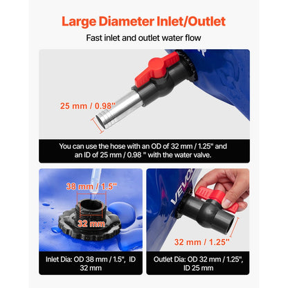 Water Storage Bladder 1000L 1000D PVC Collapsible Portable Water Tank