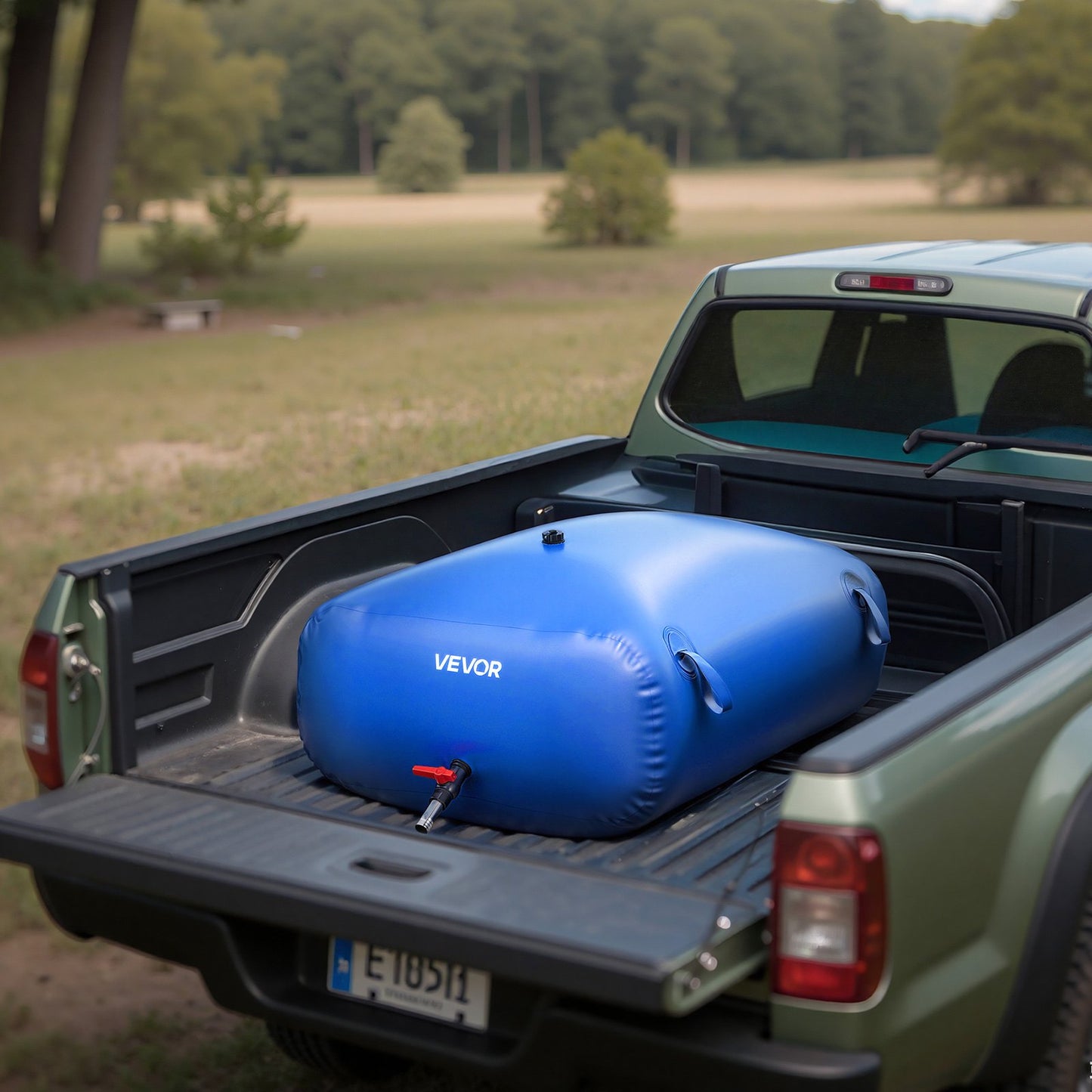 Water Storage Bladder, 330L Portable & Collapsible Water Storage Bag, Wear-Resistant 1000D PVC Soft Waters Bag, Leakproof Camping Tank Containers for Garden Irrigation RV Emergency Use, Blue