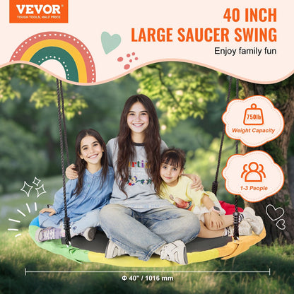 Multicolor Saucer Tree Swing, 340 kg Capacity, 1 Meter Diameter, Durable & Fun