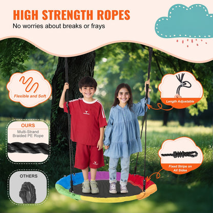 Multicolor Saucer Tree Swing, 340 kg Capacity, 1 Meter Diameter, Durable & Fun