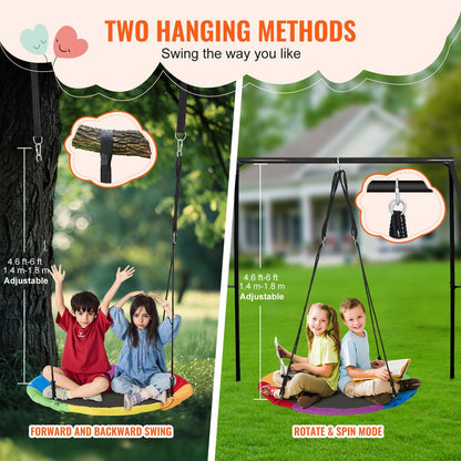 Multicolor Saucer Tree Swing, 340 kg Capacity, 1 Meter Diameter, Durable & Fun