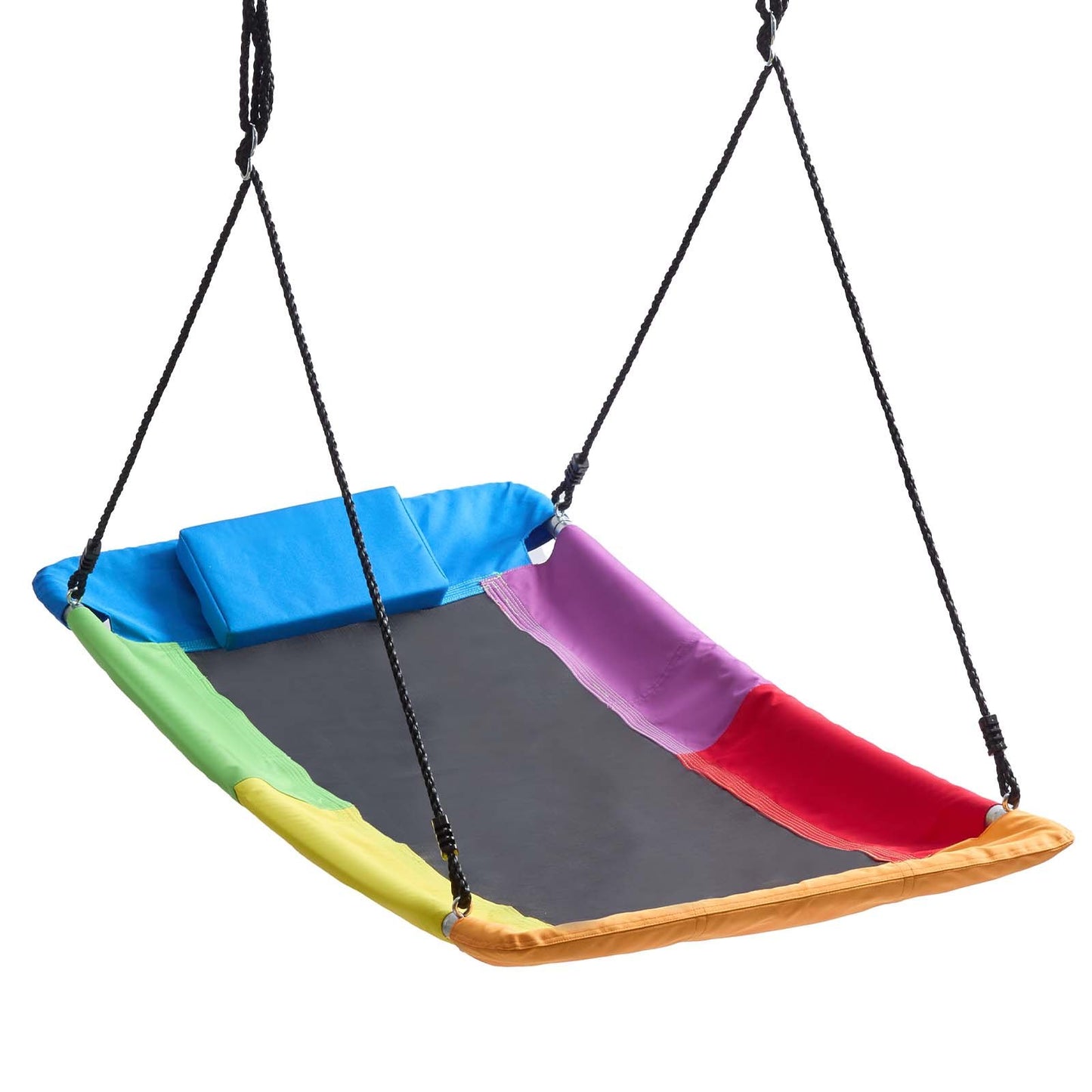 Platform Tree Swing for Kids and Adults 317 kg 149 cm Giant Rectangle, for Backyard Outdoor & Indoor, 900D Oxford Fabric Swing Seat with 2 Hanging Straps, Adjustable Ropes and Curved Edge Design