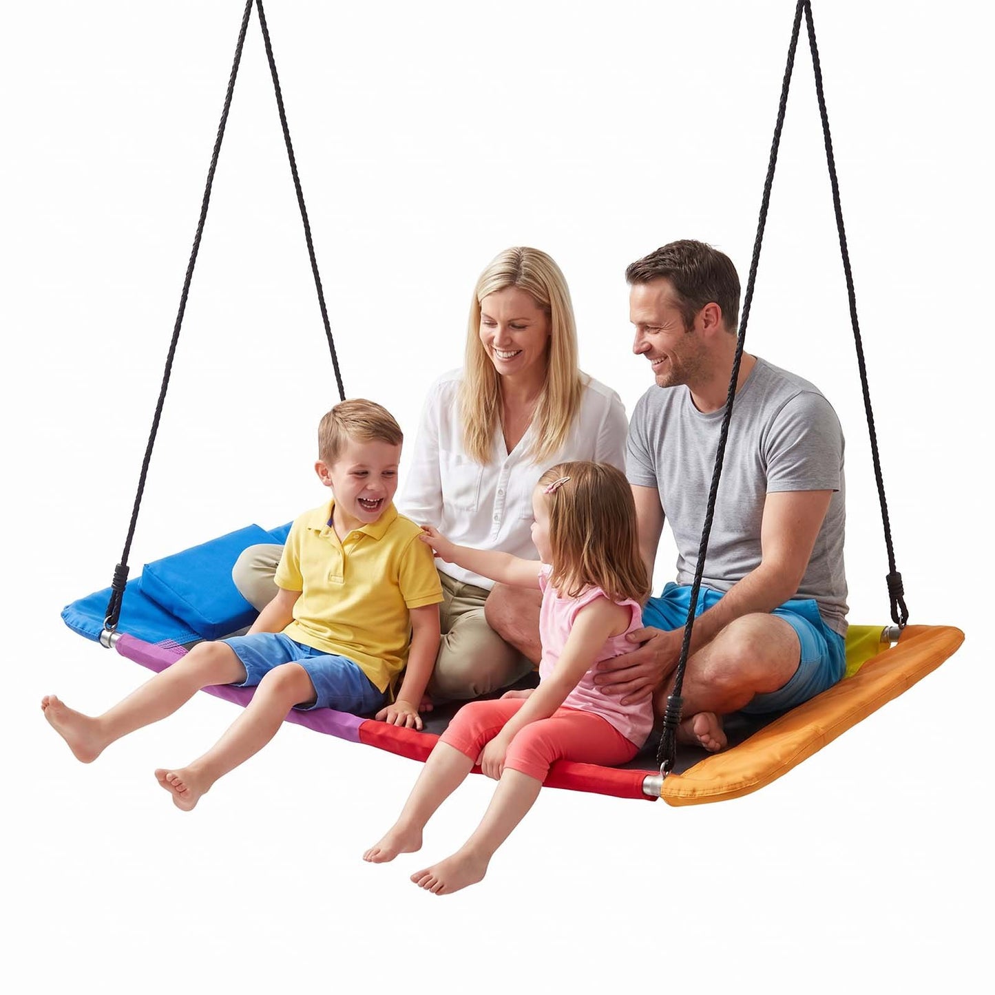Platform Tree Swing for Kids and Adults 317 kg 149 cm Giant Rectangle, for Backyard Outdoor & Indoor, 900D Oxford Fabric Swing Seat with 2 Hanging Straps, Adjustable Ropes and Curved Edge Design