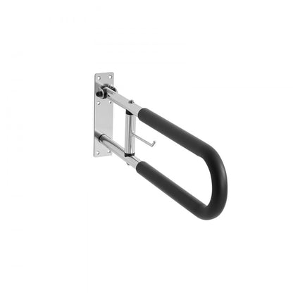 VEVOR Folding Toilet Safety Rail 76.5 cm 136 kg Load Capacity with Paper Holder